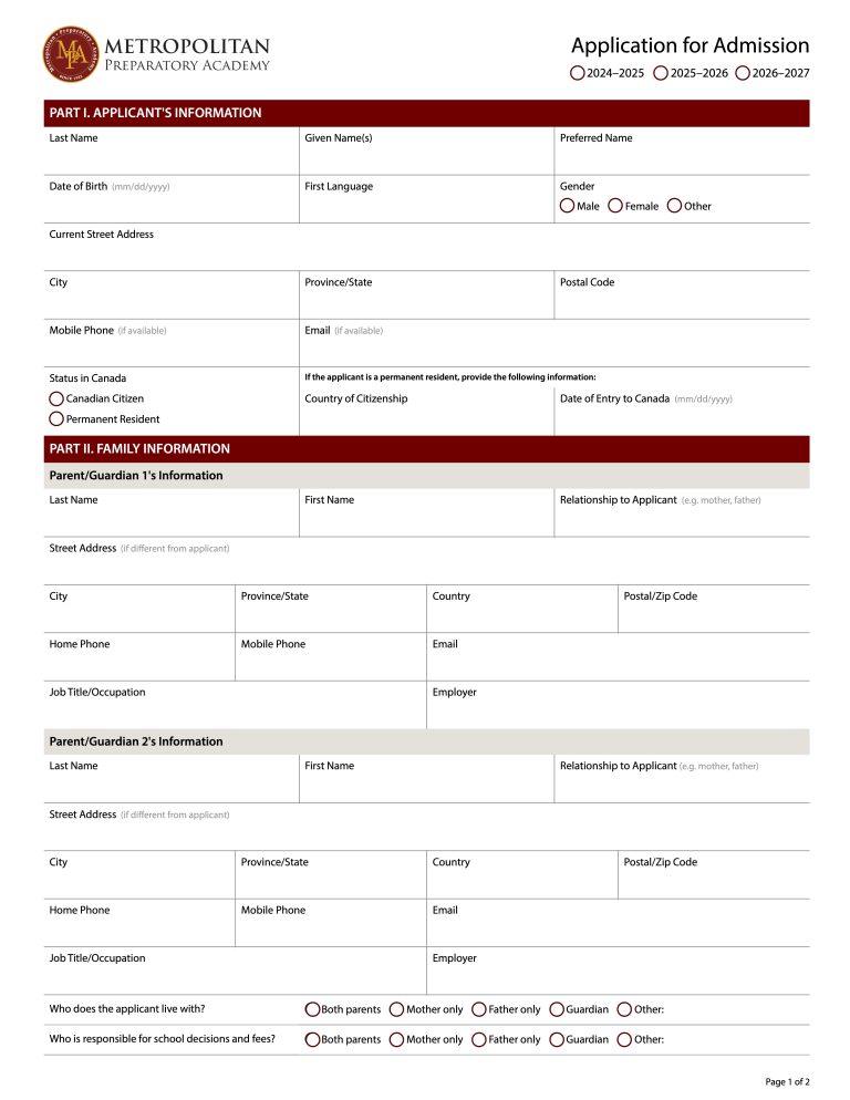 Admissions | Metropolitan Preparatory Academy