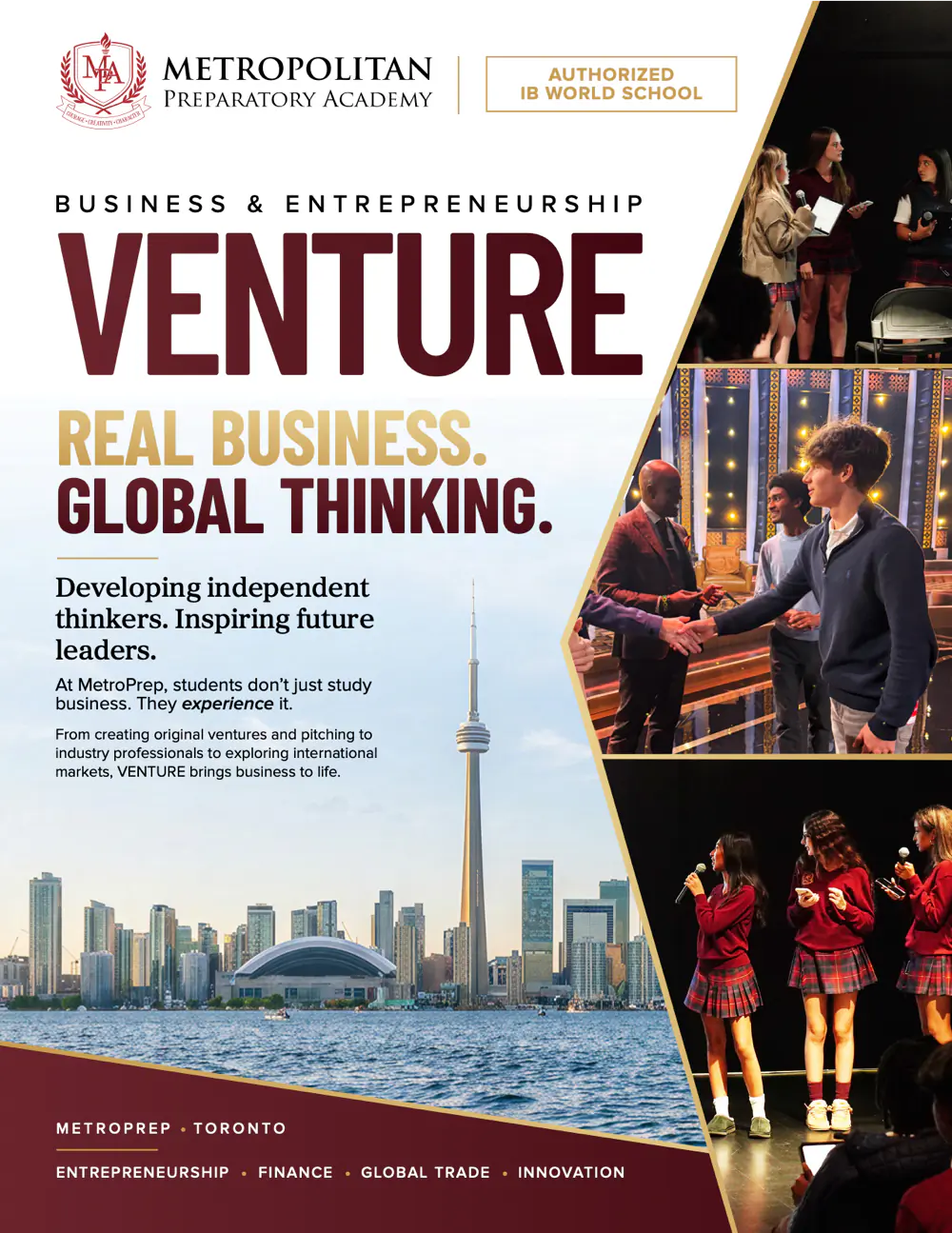 Cover Of Metro Prep'S Venture Business And Entrepreneurship Brochure.